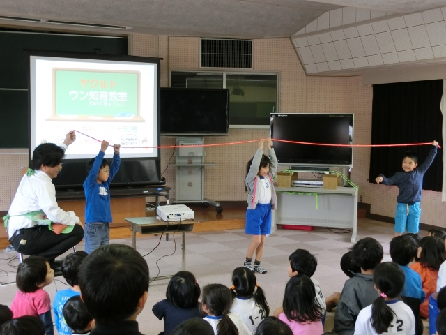 食育エプロン体感の様子