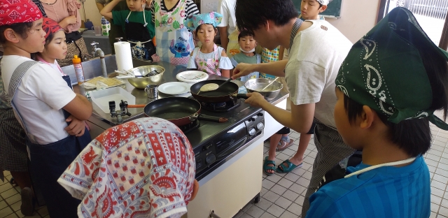 パンケーキ焼き方説明